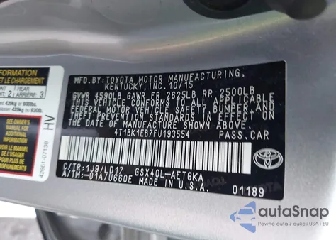 2015 Toyota Avalon Xle from USA, damaged, VIN 4T1BK1EB7FU193554